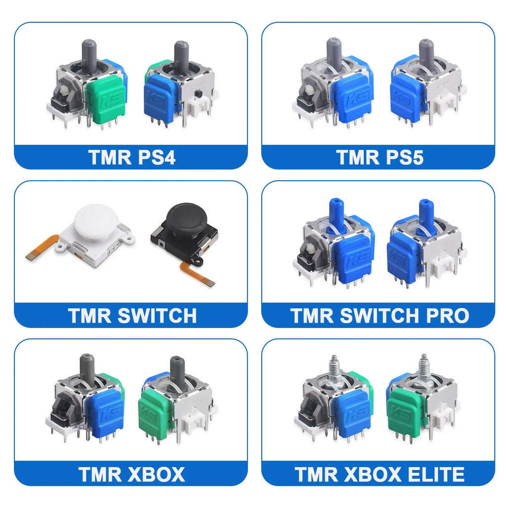 Black PS5 Hall effect magnetic replacement joystick component for game controller repair
