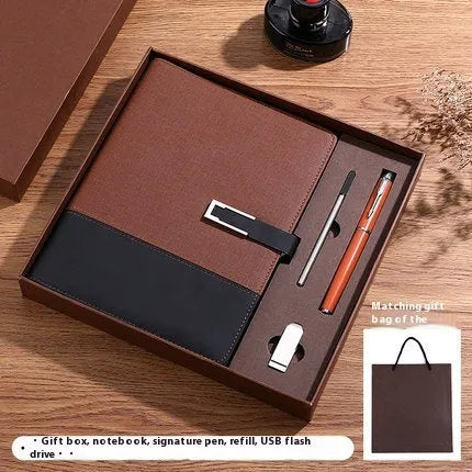 A5 soft leather business notebook in choice of colours with gift box packaging.