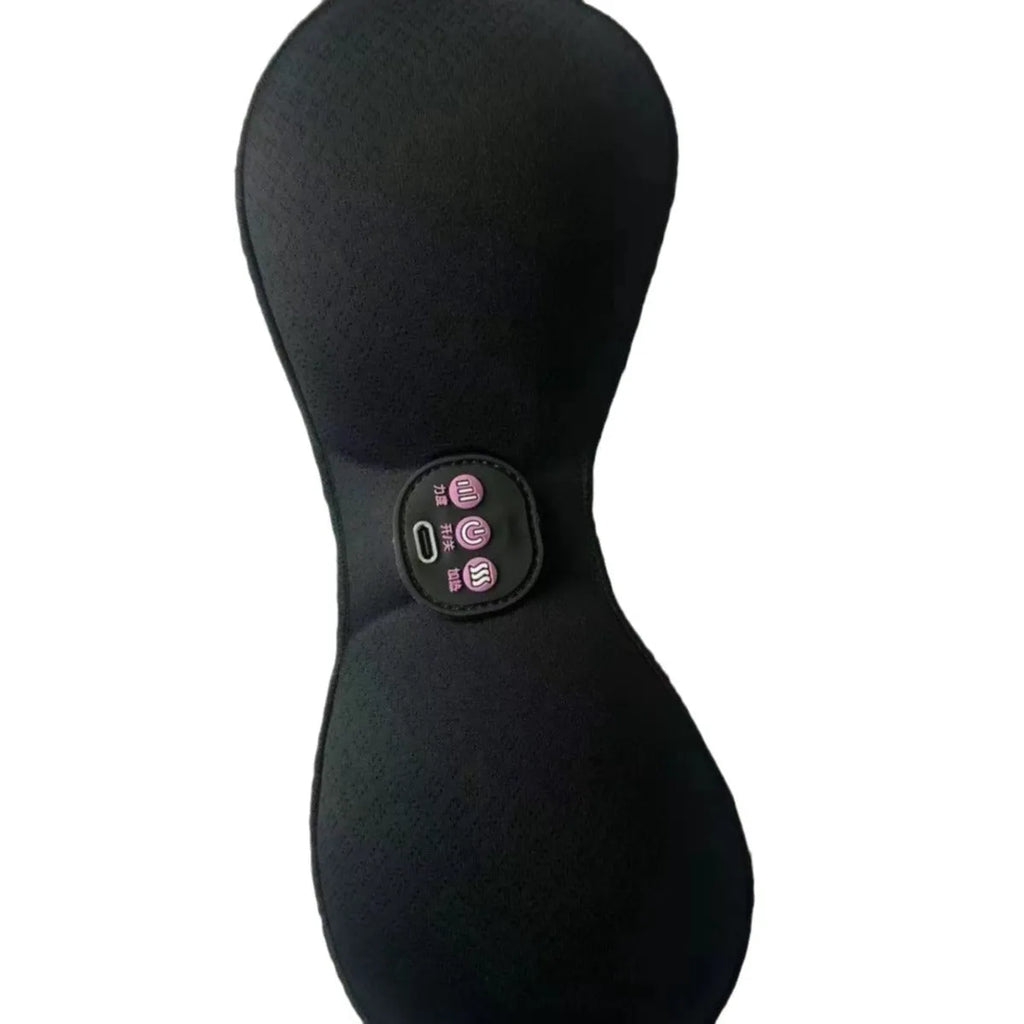 Black electric massage bra chest paste with 3-key English controls