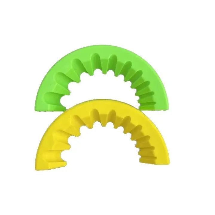 Angle grinder grinding bit bracket holder in yellow, green, and black colours with adjustable clamp.