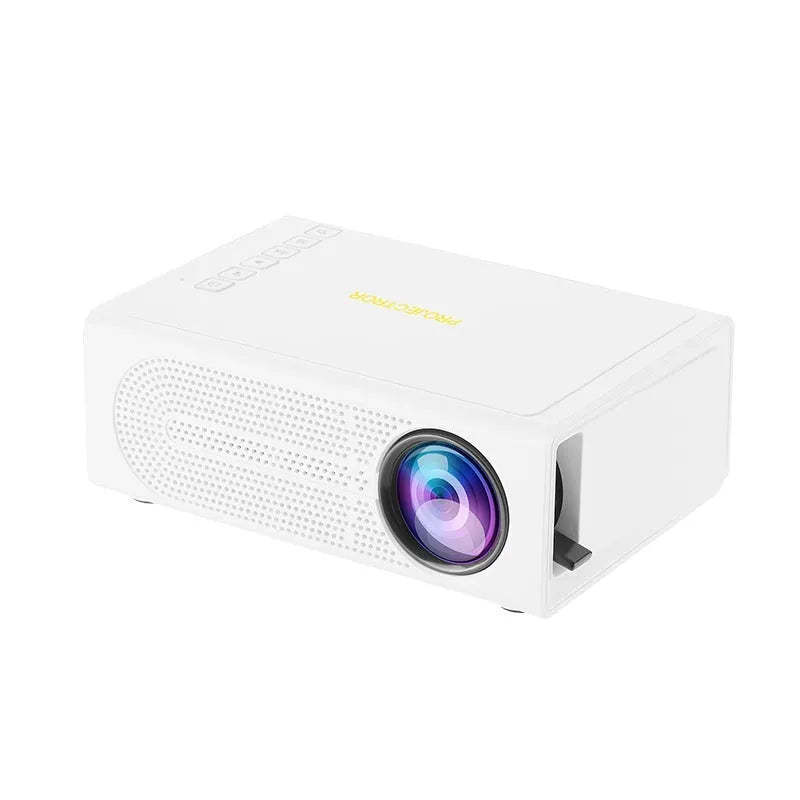 Black or white portable mini projector for wired connection to mobile phones