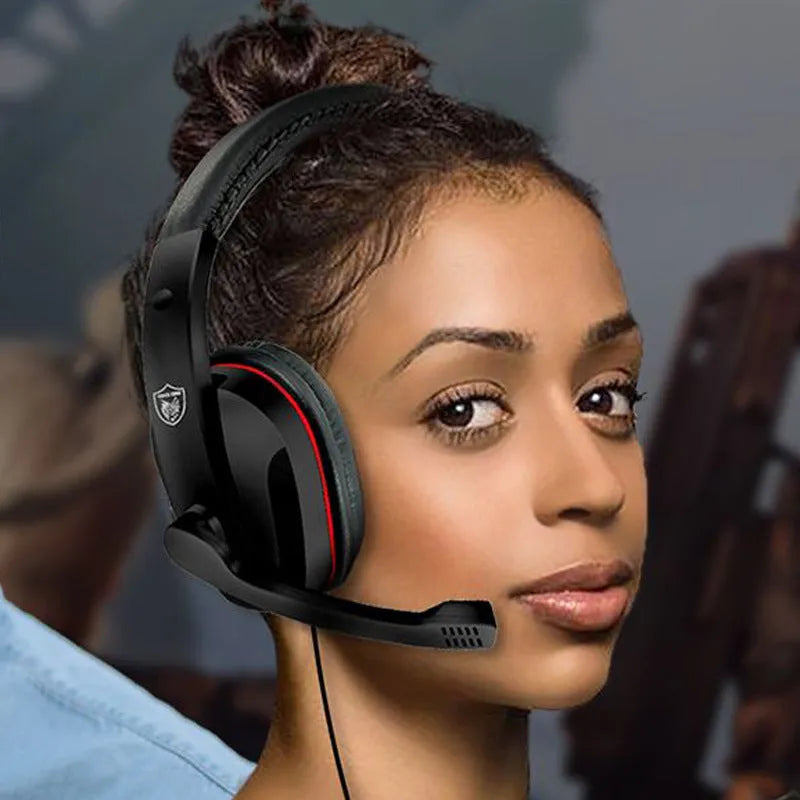 Black wired gaming headset with 40mm speakers and 1.2 metre cable