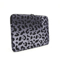 Leopard print laptop sleeve with anti-shock flannel lining for 13-inch to 16-inch laptops