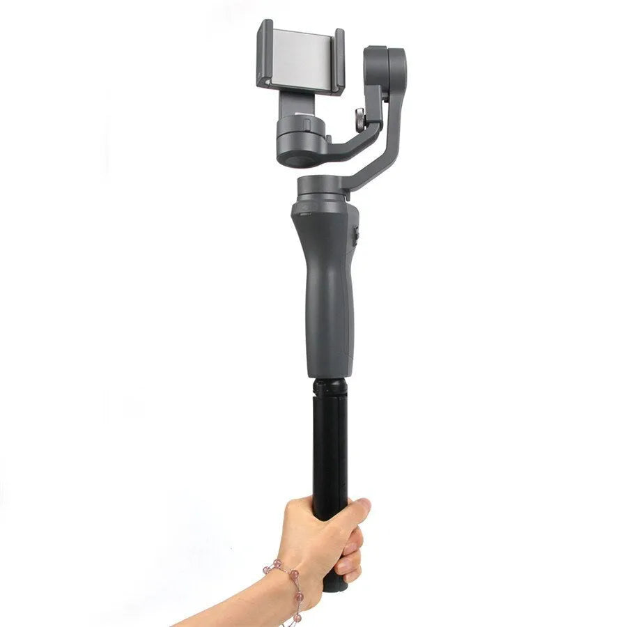 Black aluminium mobile phone tripod and handheld stabiliser compatible with iPhones