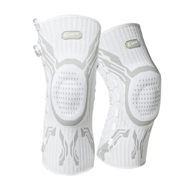 Grey and white professional sports knee pad for basketball, football, running