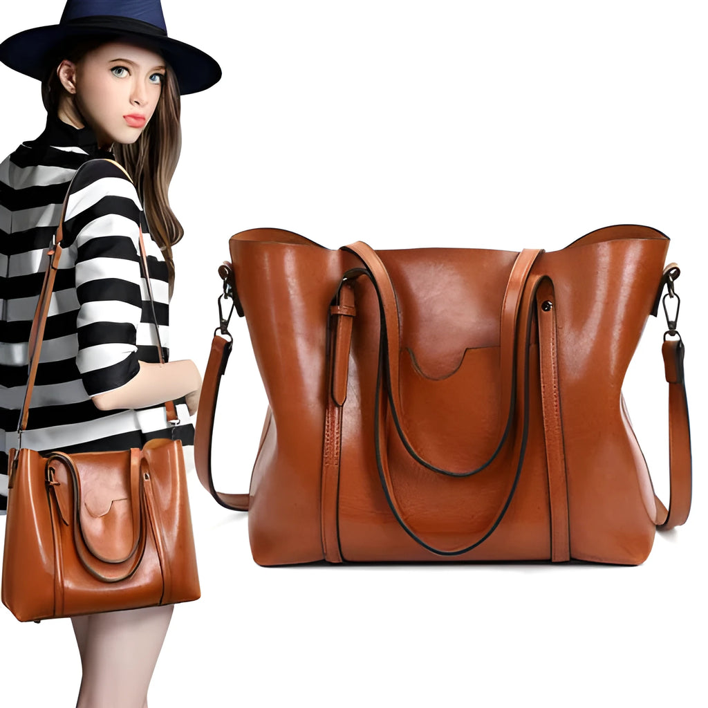Women's retro-style PU leather messenger bag shown in multiple colours including coffee, light blue, and pink.