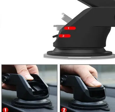 Universal car phone bracket with telescopic extending rod and clamp mechanism for smartphone mounting