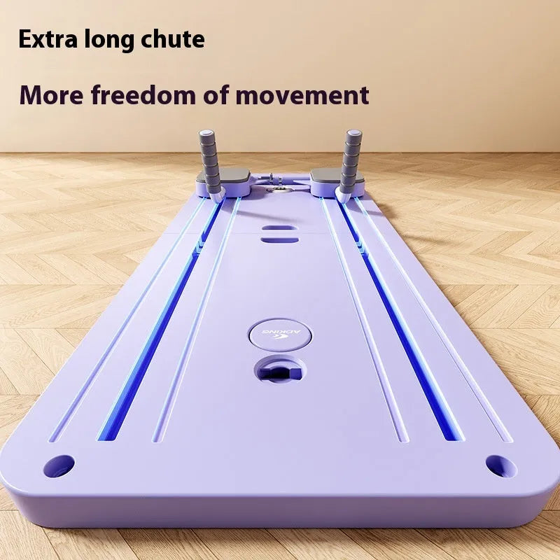 Standard purple fitness board with automatic rebound abdominal wheel for multi-functional exercises