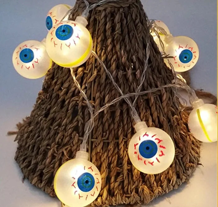 Halloween LED string lights with pumpkin, bat, and ghost decorations on a 1.2m wire