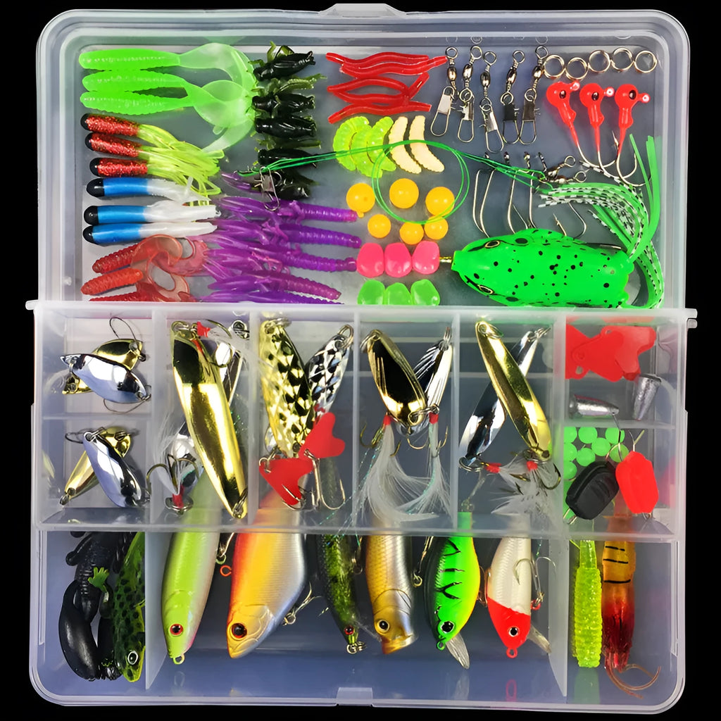 Junior entry-level fishing lure suit set in a PP plastic storage box.