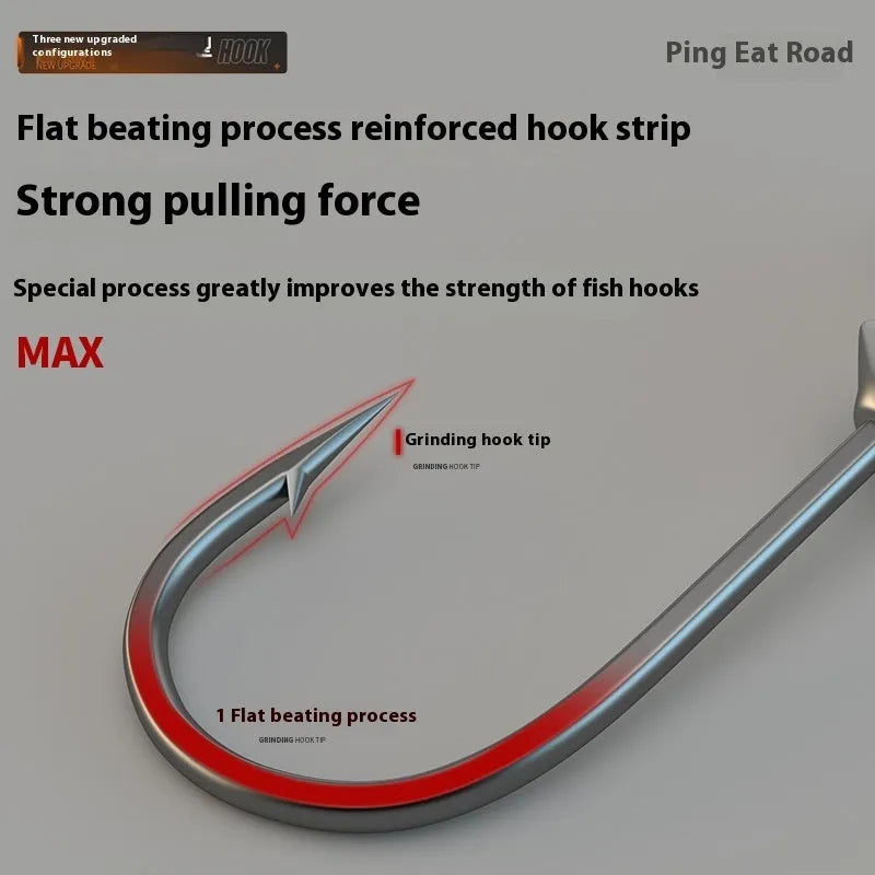 Pack of 50 enhanced jig fishing hooks with lead heads and blood trough design in 7G size