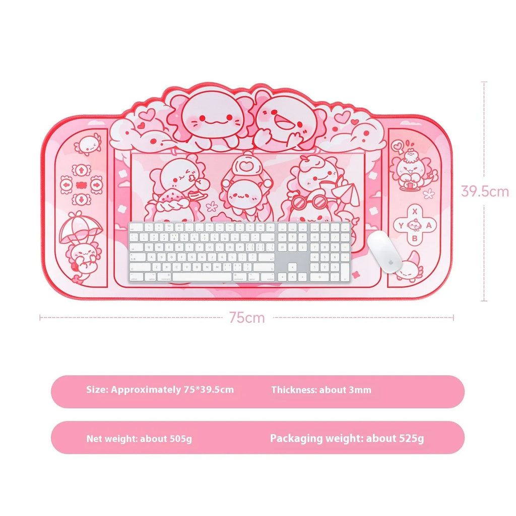 Hexagonal dragon crane machine large mouse pad with wrist support and cartoon anime pattern