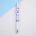 Set of six cute cream bear and rabbit themed press pen knives made of plastic and metal