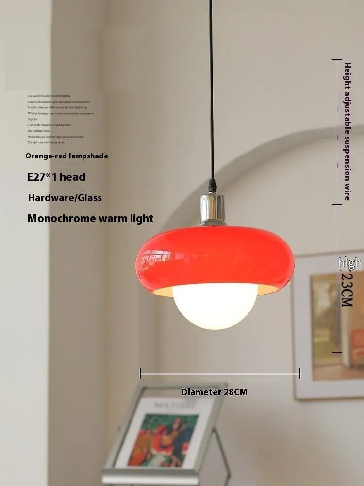 Bauhaus style three-headed pendant light with milk white egg tart glass shades