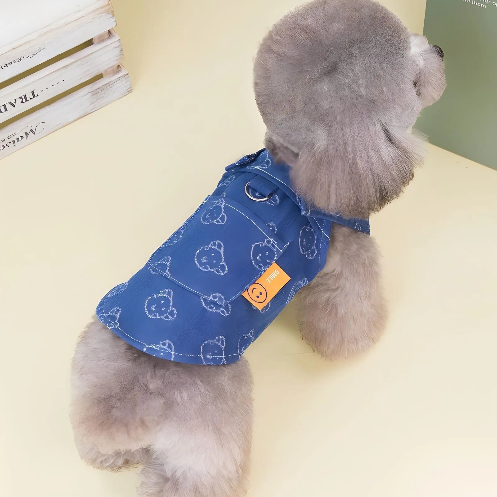 Denim princess dress for small dogs in bracket-skirt and bracket-T styles