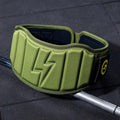 Abdominal exercising fitness band for waist support during weightlifting and squat training.