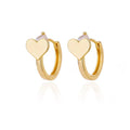 Pink heart-shaped zircon ear clip earrings for women made from stainless steel.