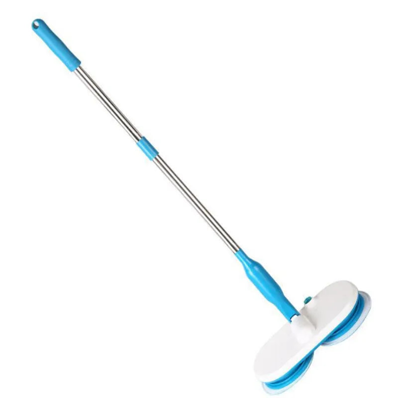 Handheld wireless electric floor cleaning mop with USB charging port and assorted cleaning pads.