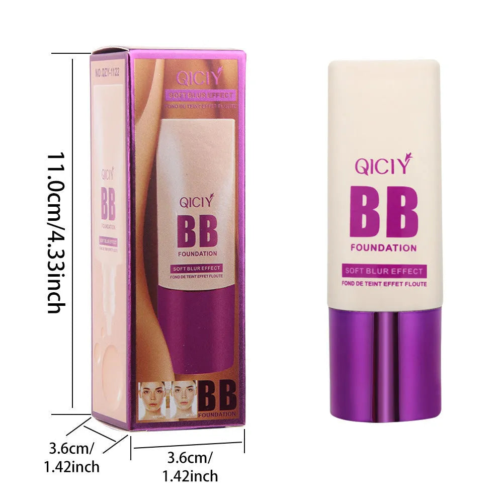 Feeding bottle containing liquid foundation BB cream concealer in one of ten available shades.
