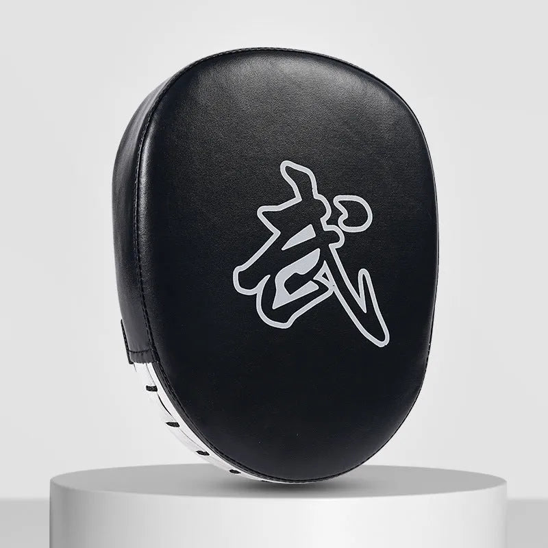 Boxing punch mitts hand target for Sanda and Muay Thai training in red, black, blue, and yellow colours.