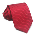 Polyester Jacquard striped business tie in 8cm width showing arrow style and striped pattern