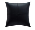 Soft cowhide leather pillow cover in solid colour with square dimensions
