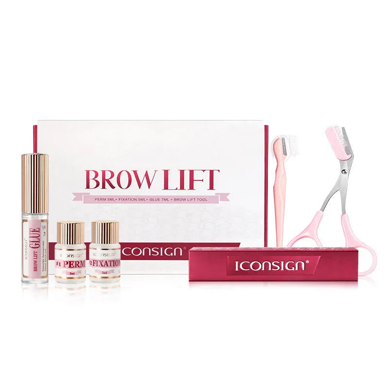 Eyebrow perm set with pink eyebrow quick ironing suit for home eyebrow styling and grooming