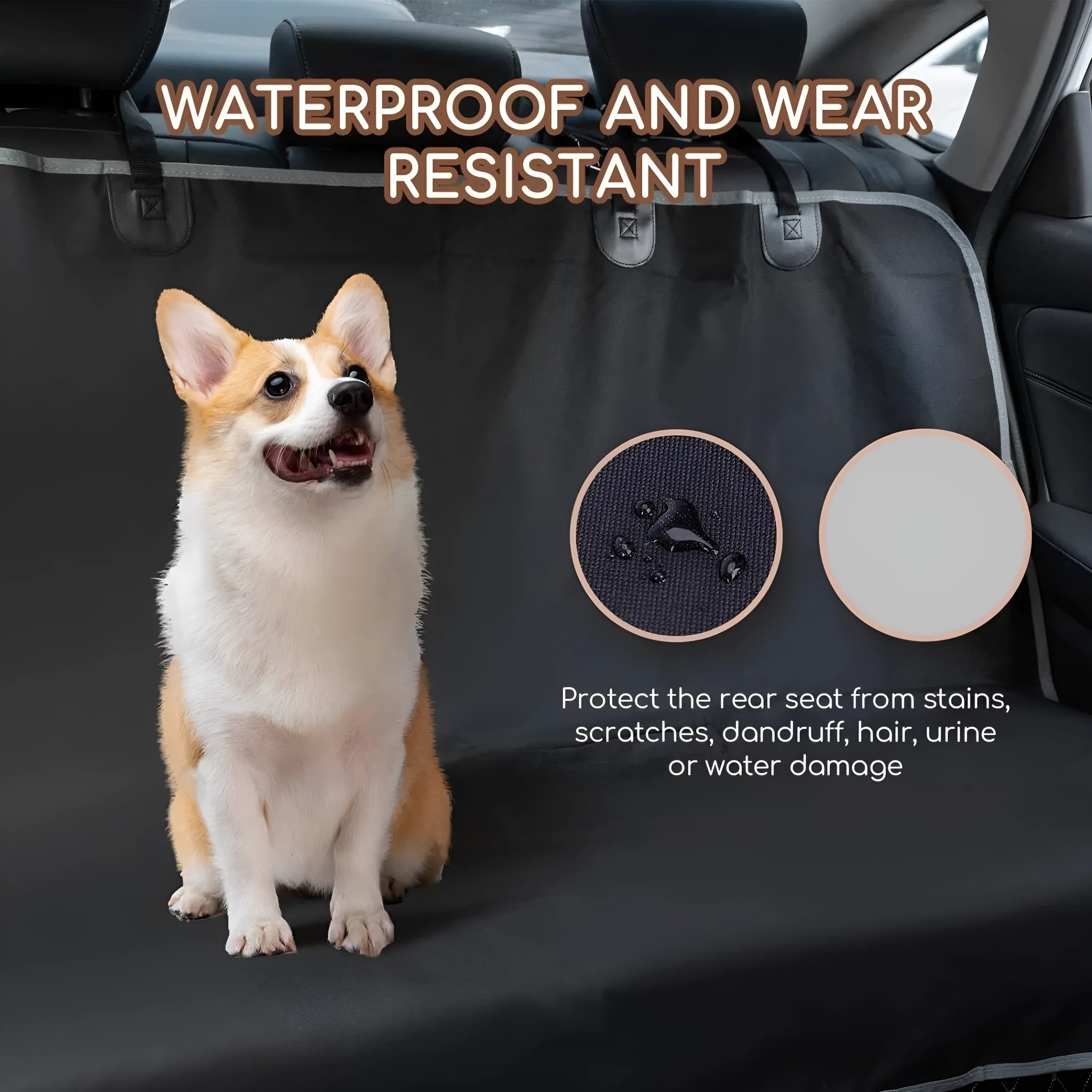 General model black waterproof Oxford cloth automotive pet pad 140x110cm for dogs in car boot