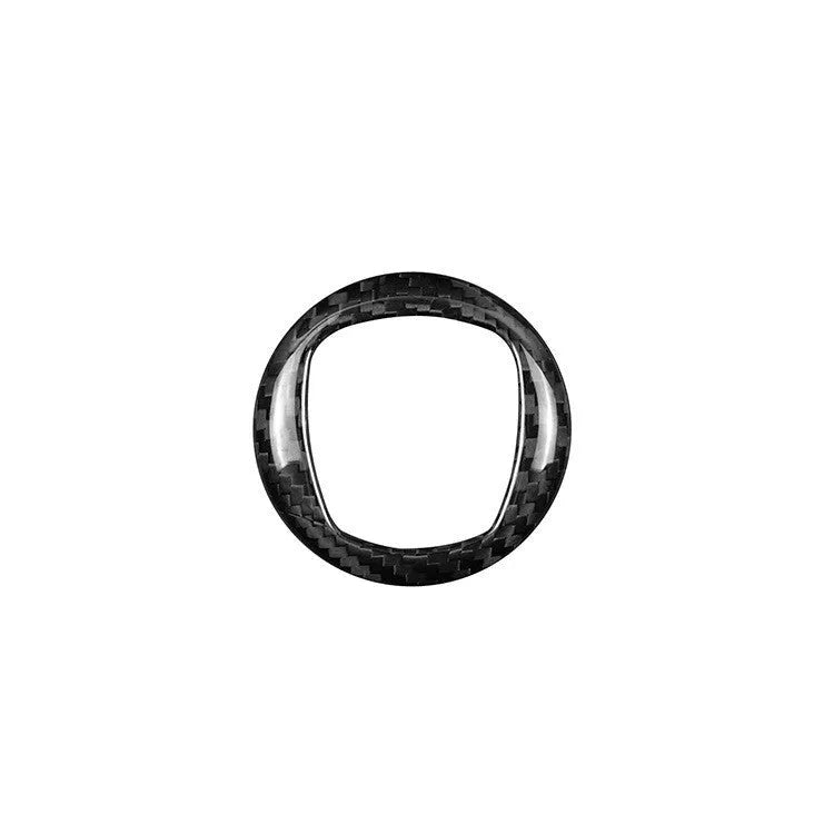 Steering wheel carbon fibre decorative sticker frame in black or red colour options
