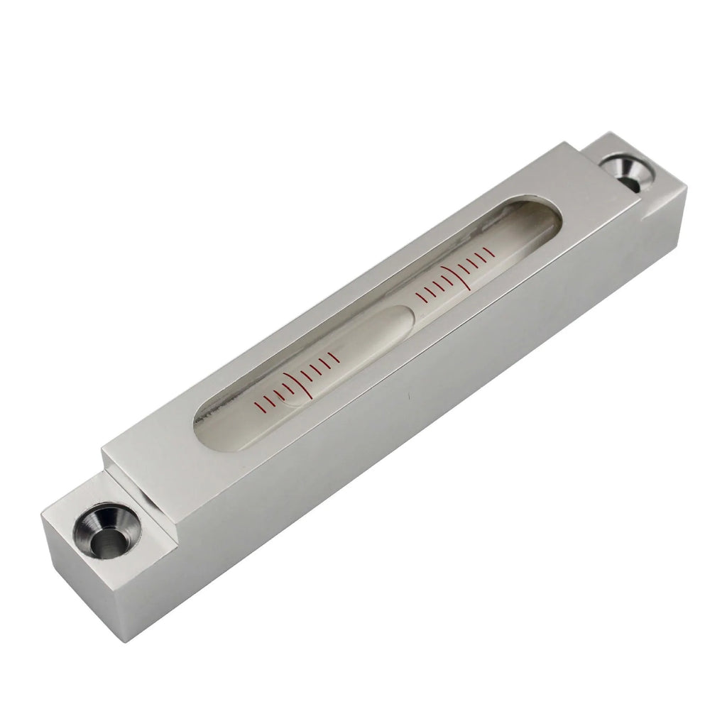 Compact metal and glass mini strip spirit level measuring 132mm for machine tool decoration