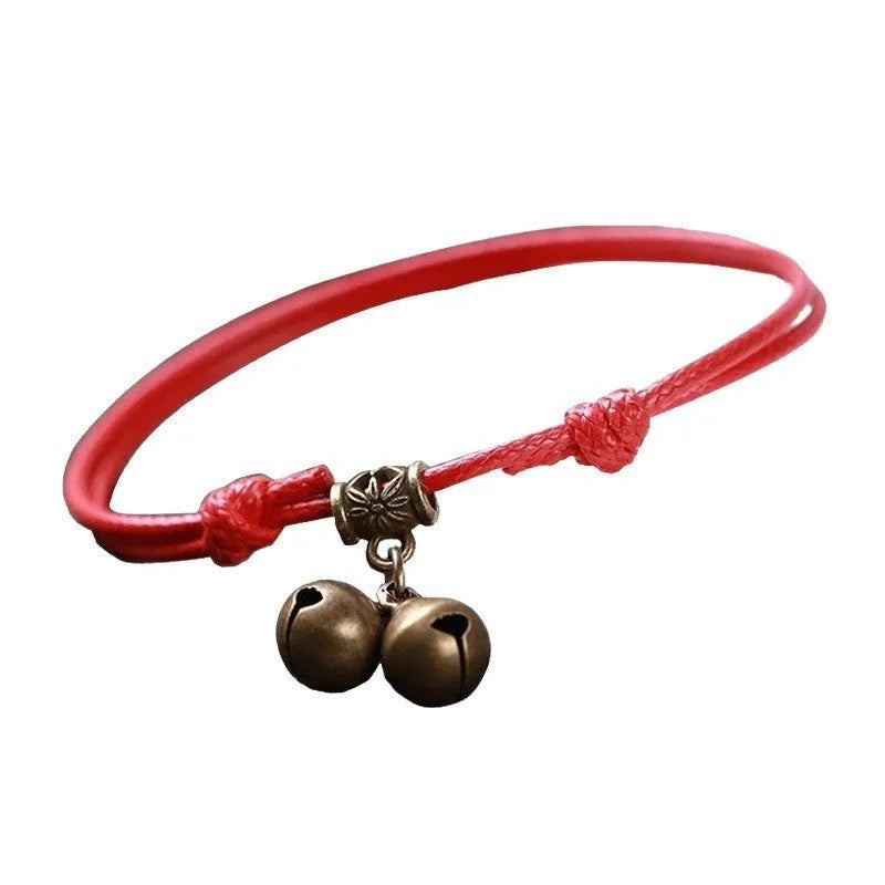 Nylon rope dog halter collar with brass bell attachment in black, red, or coffee colour