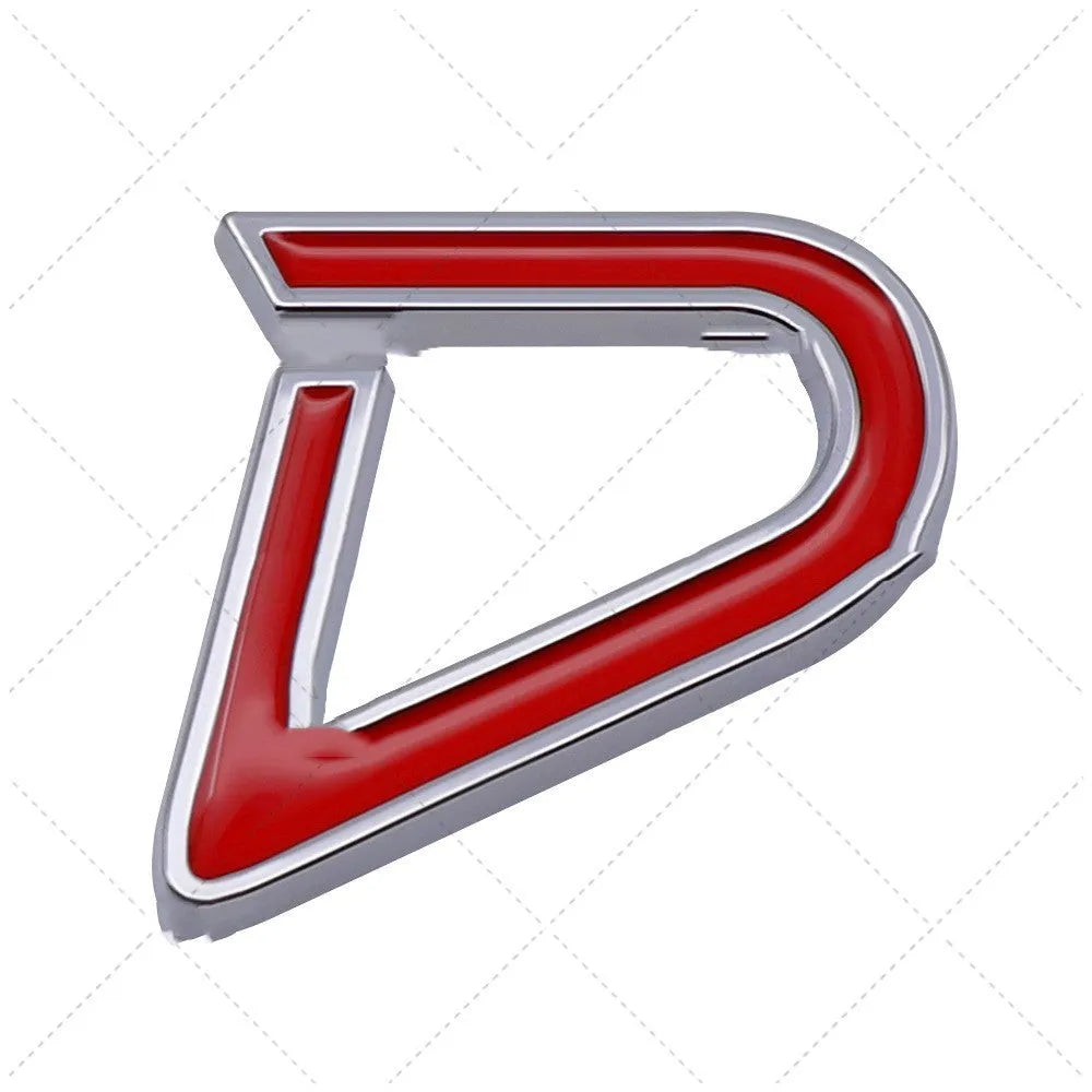 SD metal car bumper sticker in red and black colour option showing vehicle decoration application
