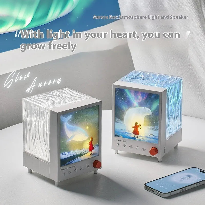 Aurora Treasure Box projection lamp projecting Star Sea Whale coloured light