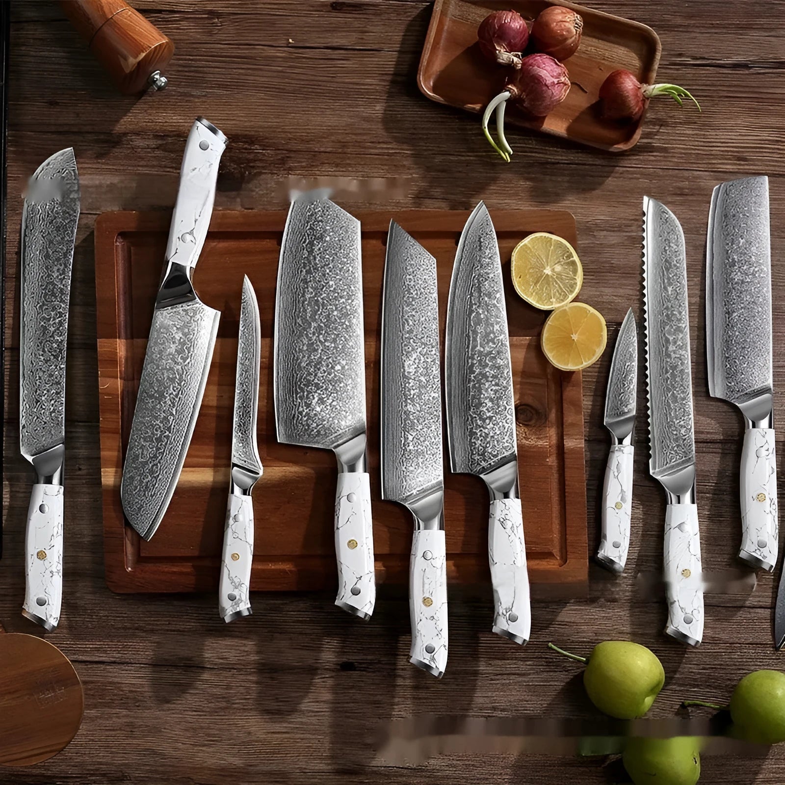 Damascus Special Household Combined Chef's Knife with 21cm VG10 steel blade and 11cm handle
