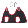 Pet grooming hammock restraint bag hanging for nail trimming and bathing procedures