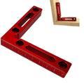 Aluminium right angle positioning block for woodworking jigsaw with scale markings