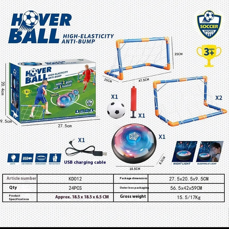 18cm plastic air cushion suspension football toy for teenagers with rechargeable battery