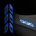 Blue reflective resin bumper strips for car wheel protection with universal fit design