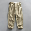 Men's cotton workwear straight leg casual trousers in brown, size 38