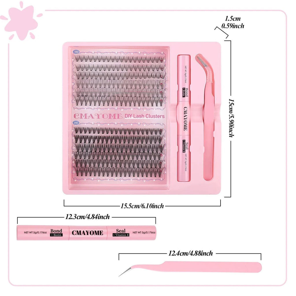 DIY individual cluster false eyelashes set with artificial fibre lashes measuring 15.5cm length
