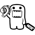 Creative PVC car sticker measuring 15x12cm in black and white colour options