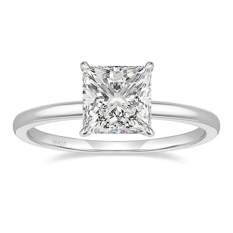 925 silver zirconium geometric women's ring in gold, rose gold, or silver colour on size chart