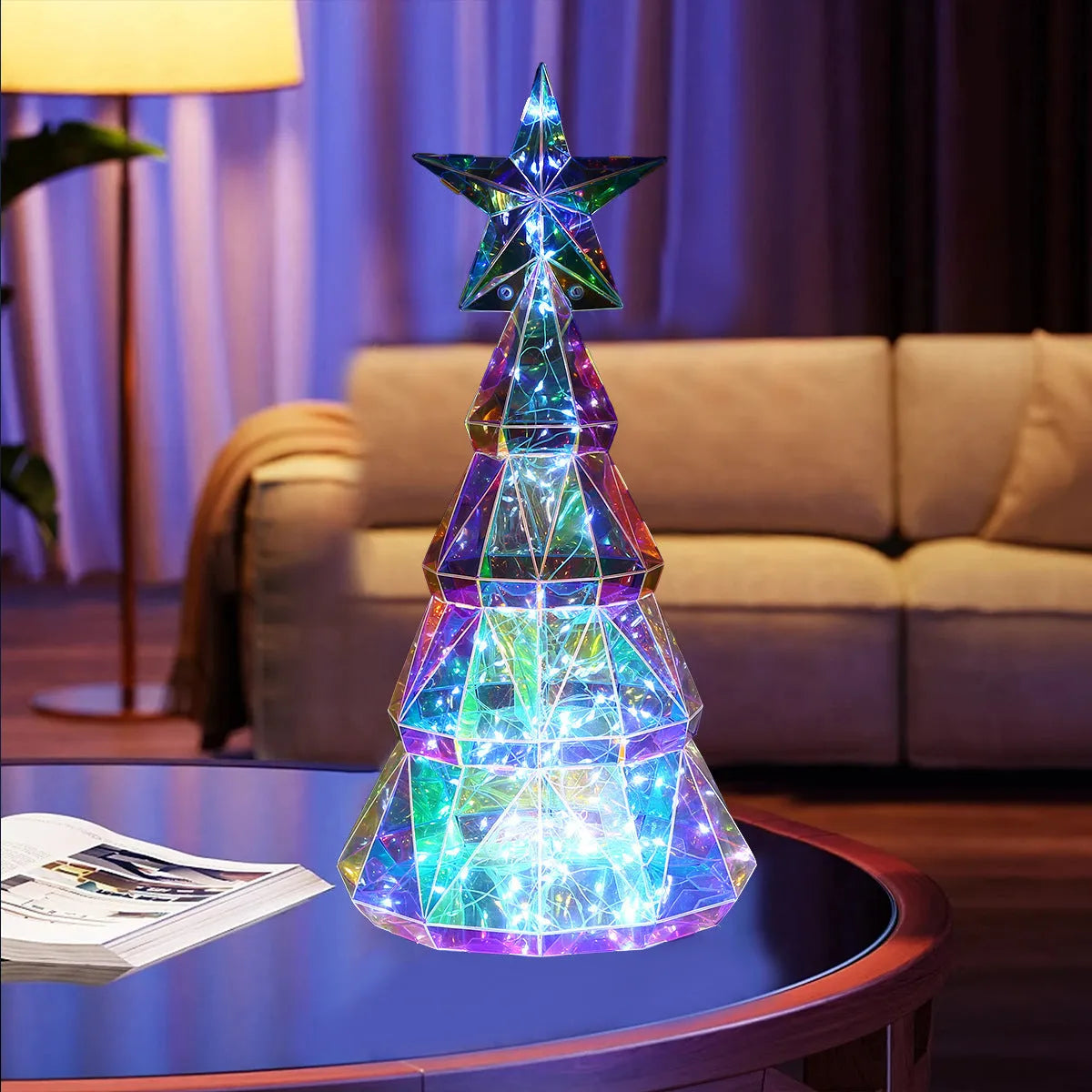 Colourful cartoon Christmas tree LED night light decoration with festive design