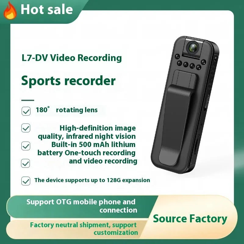 L7 HD video recorder with infrared night vision and WiFi connectivity