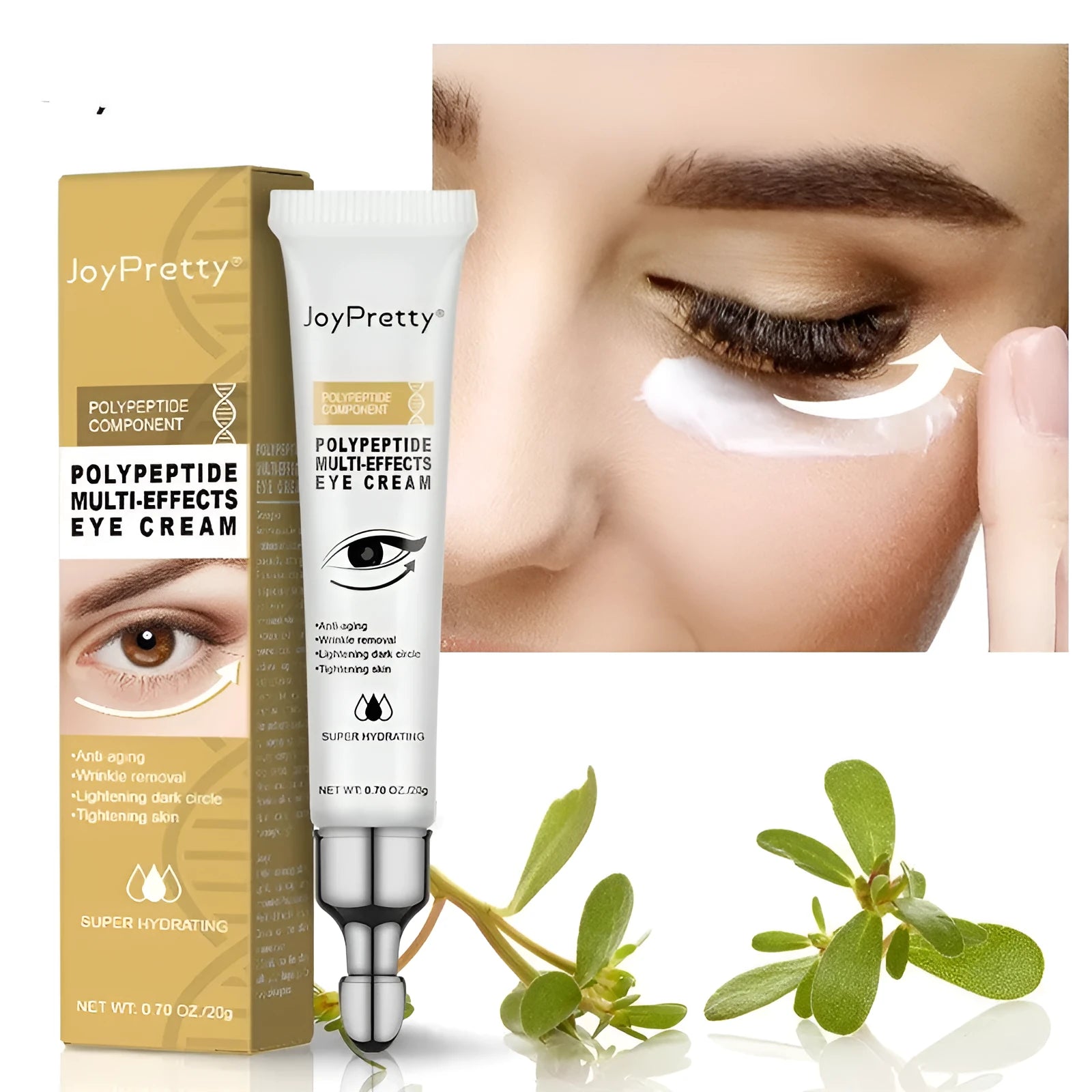 20g tube of anti dark circle eye cream with peptide formula for puffiness reduction
