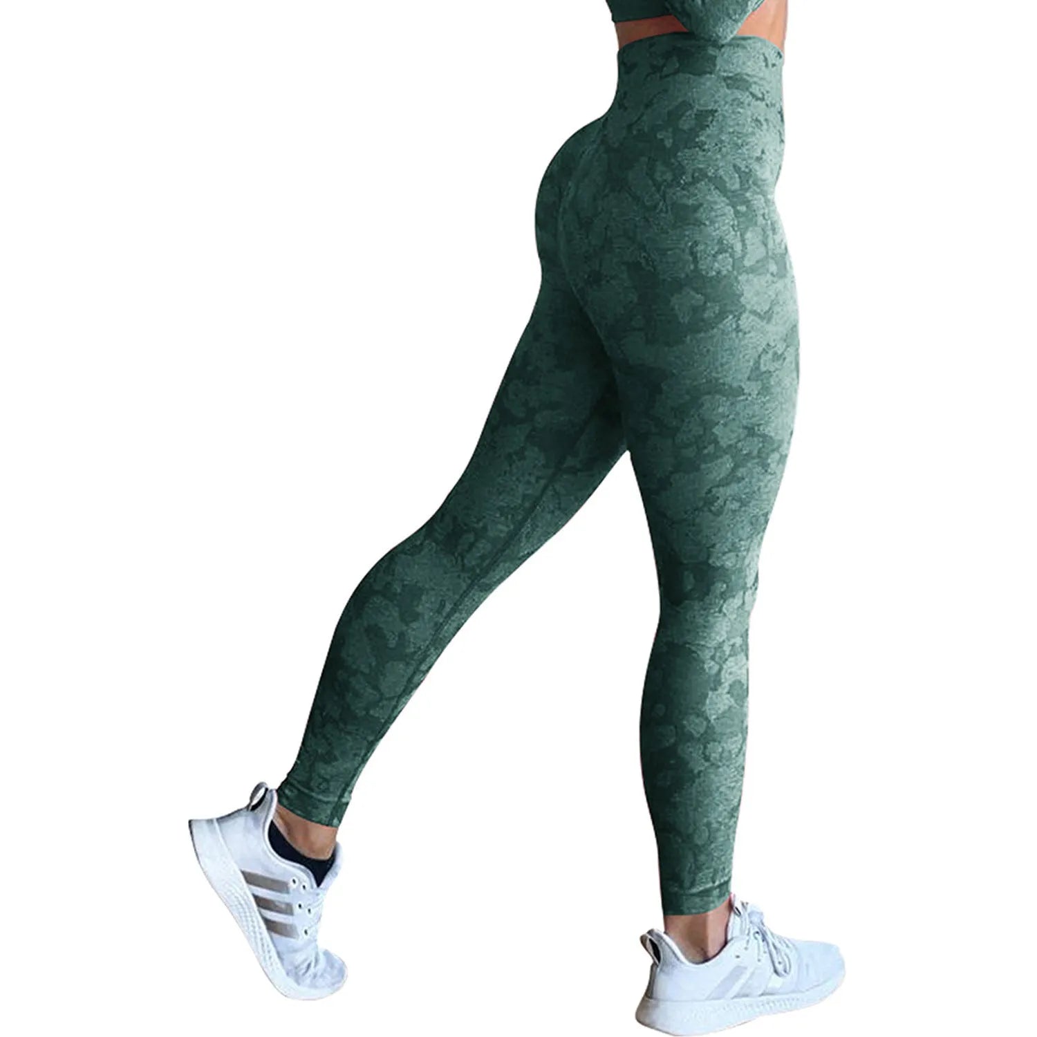 Women's push up booty leggings in camouflage pattern for gym workouts and yoga