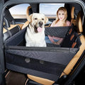 Grey cloth water resistant dog bed measuring 56x56x40cm for car and indoor use