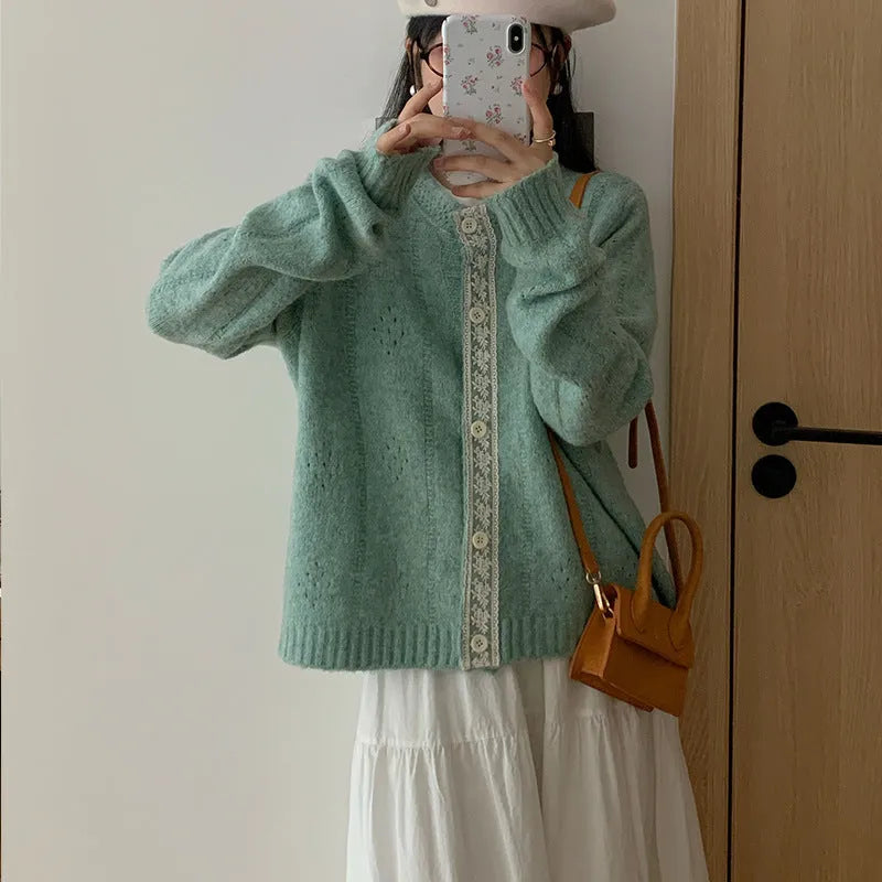 Retro loose-fit cardigan coat in viscose fibre, shown in apricot colour.