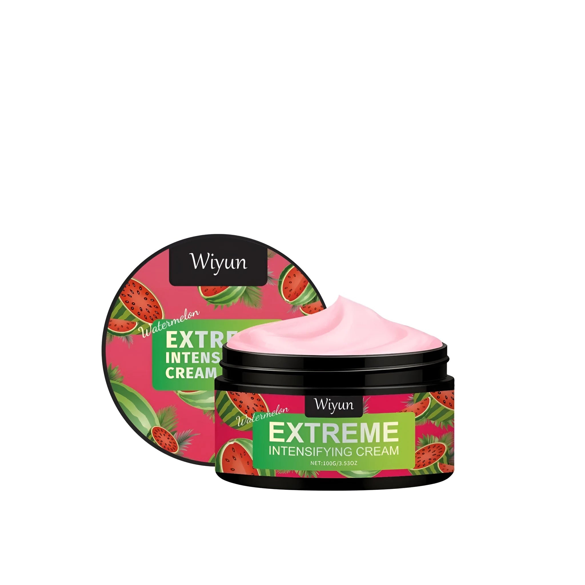 Watermelon extreme intensifying cream facial gel in 100g jar with gel texture visible