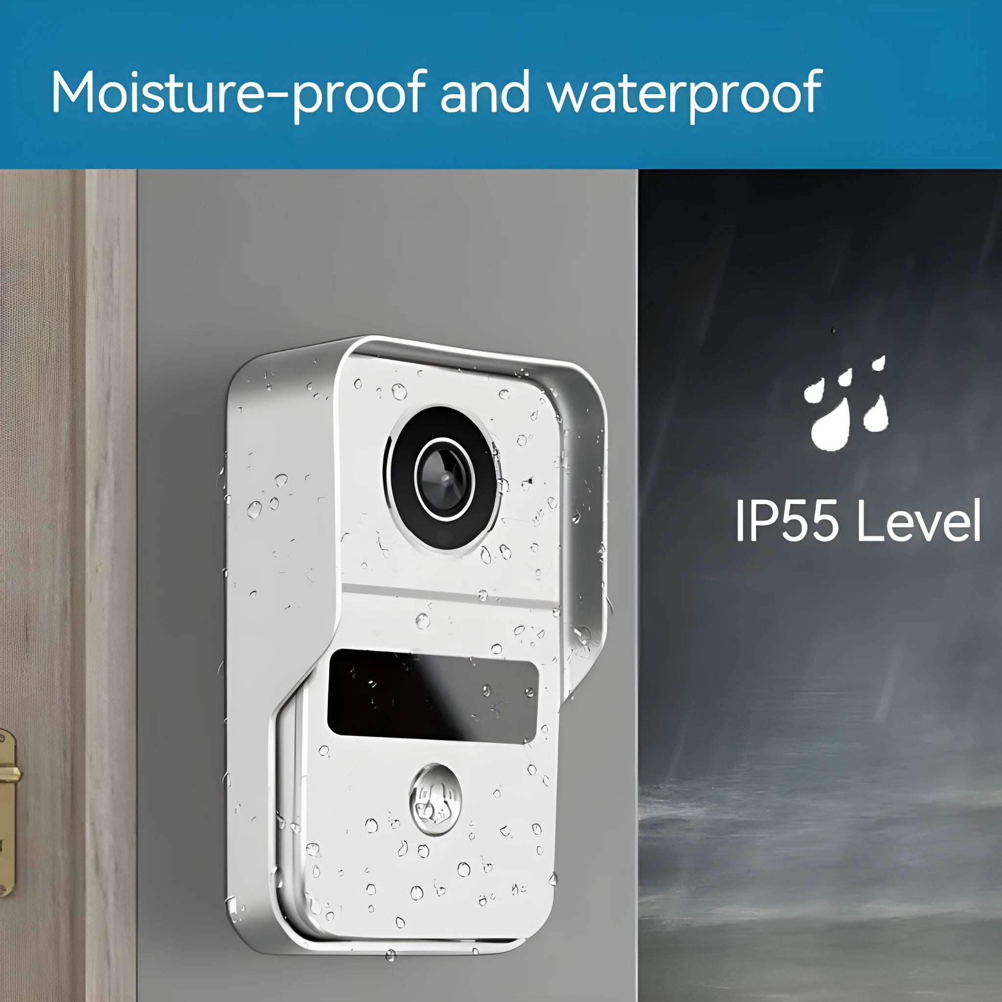 10-inch video intercom doorbell with outdoor camera unit and indoor display monitor